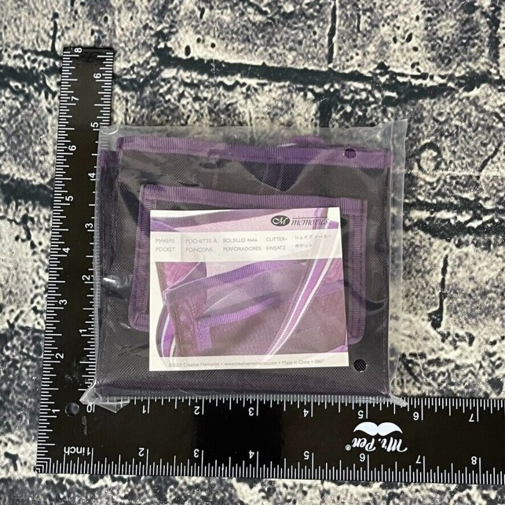 Creative Memories MAKERS POCKET Small Purple Mesh Bag Pouch